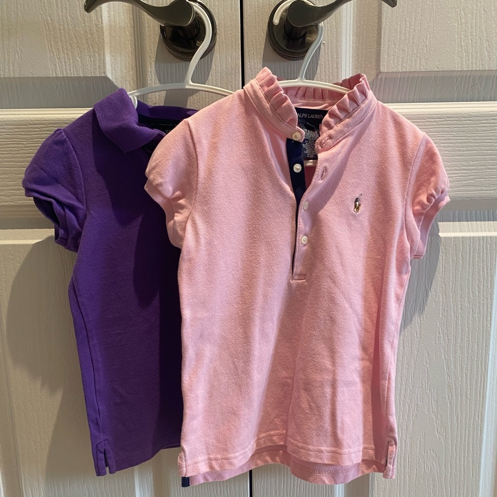 Two Ralph Lauren girls polo shirts